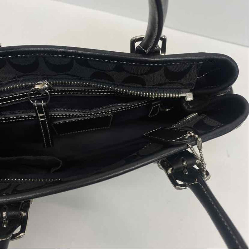 Coach Black Canvas Monogram Shoulder Handbag
