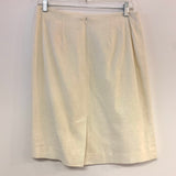Alberto Makali Size 6 Off White Solid Pencil-Knee Skirt