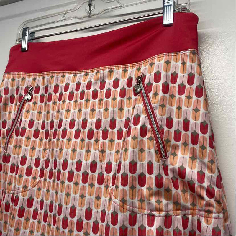 Daily Sports Size S Women's Coral-Multi Pattern Pull On Skort