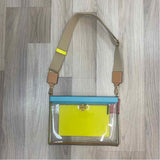 Tory Burch Clear-Multicolor Leather Colorblock Crossbody Handbag