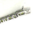 Pearl cut Peridot and Amethyst tennis necklace 925 Sterling Silver Necklace