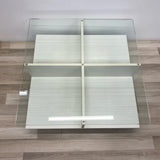 White-Clear Wood-Glass Coffee Table