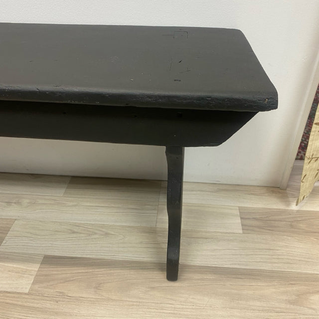 Hand Painted Antique Black Wood BencP