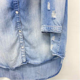 Bella Dahl Size L Women's Blues Distressed Shirt Dress