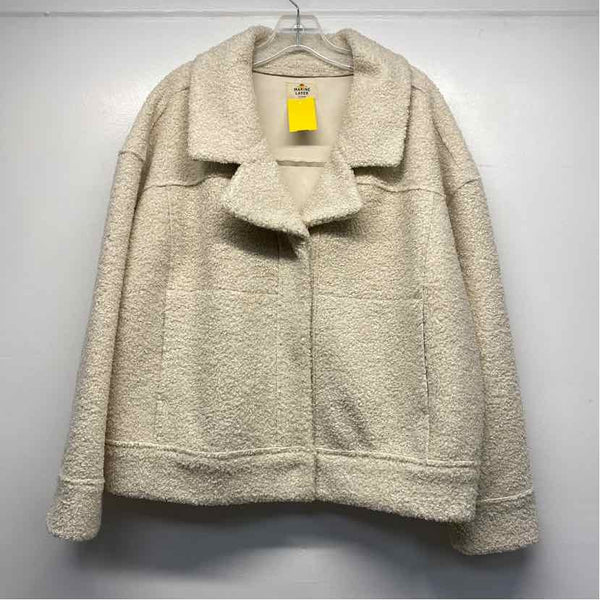 Marine Layer Women's Size Xl Beige Solid Button Up Jacket