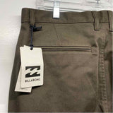 Billabong Size 34 Brown Cotton Blend Solid Men's Men's Pants