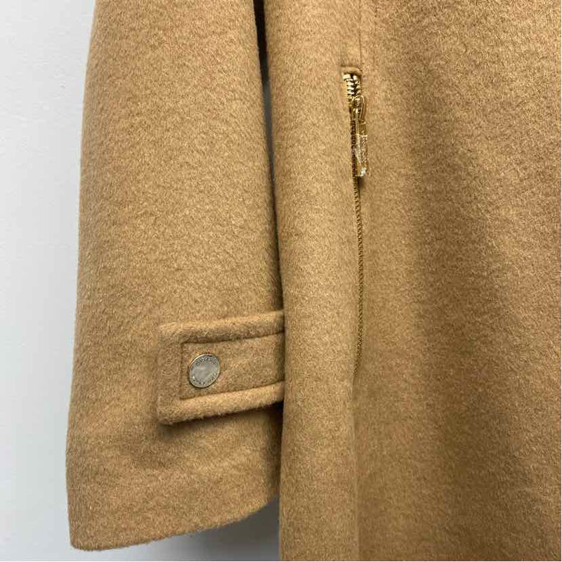 Michael Michael Kors Women's Size L Beige Solid Overcoat Coat