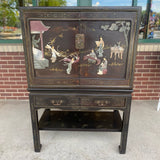 Asian Black-Multi Wood Cabinet