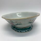 White-Multicolor Ceramic Chinese  Bowl