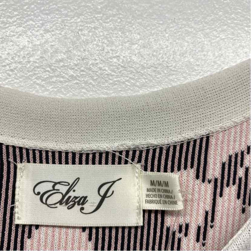 Eliza J Size M Women's White-Black Floral Fit And Flare Dress