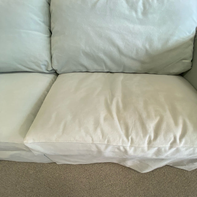 Crate and Barrel  Sofa with Green Slipcovered