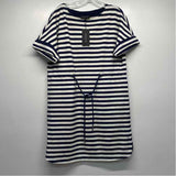 Lafayette 148 Size M Women's Navy-White Stripe Dress