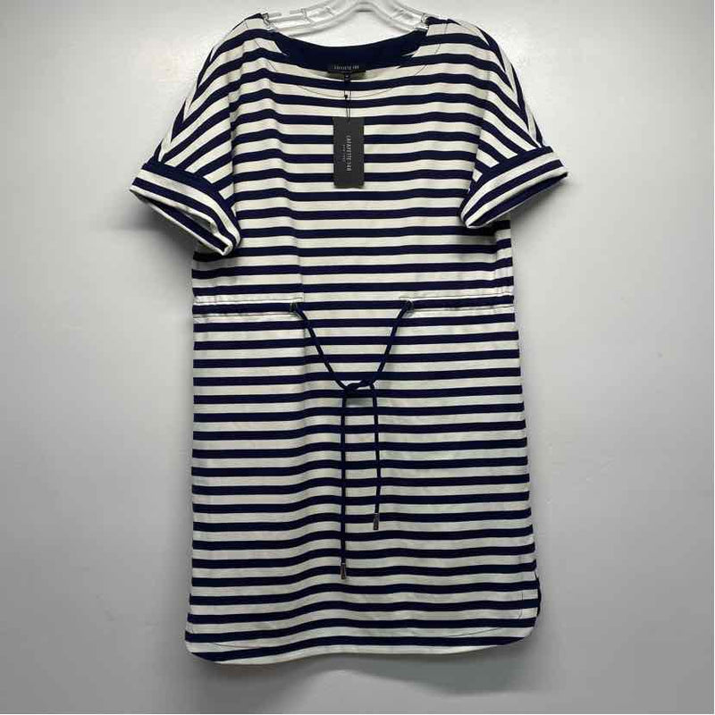 Lafayette 148 Size M Women's Navy-White Stripe Dress