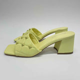 Marc Fisher Size 9 Women's Lime Studs Slip On Sandals