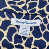 Tommy Bahama Size L Women's Navy-Tan Pattern A Line Dress