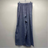 Eileen Fisher Size Xl-16 Women's Light Blue Tweed Wide Leg Pull On Pants