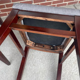 Set of 4  Brown-Gray Solid Wood Solid Chair