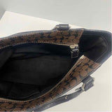 Coach Brown Monogram Leather Shoulder Handbag