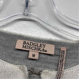 Badgley Mischka Women's Size M Blue gray Color Block Button Up Coat