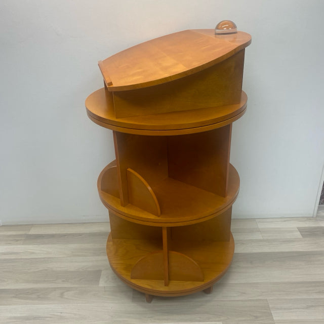Brown Wood Carousel  Bookshelf Display