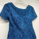 JJ's House Size XS Women's Blue Embellished Mesh Fit And Flare Dress