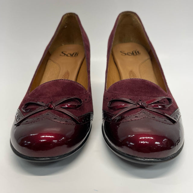 Sofft Size 7 Women's Burgundy Patchwork Pump Heels