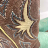 Ariat Size 6.5 Women's Green-Brown Embroidered Western Boots