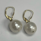 Yellow-White Pearl 14K Earrings