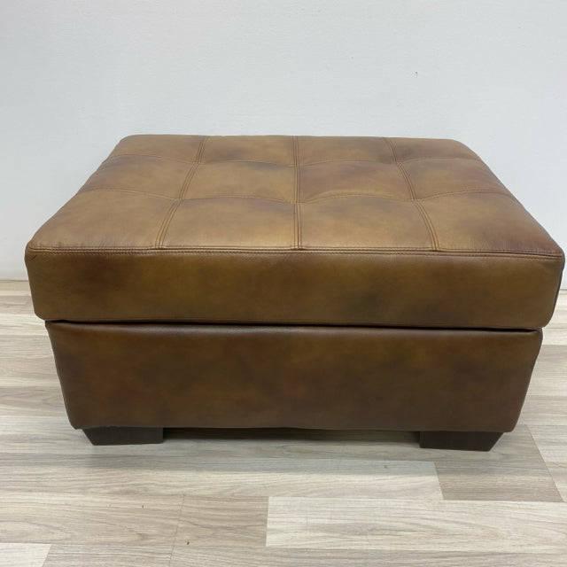 Brown Leather Ottoman