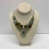 Multistone with center Amethyst Stalactite Flower slice pendant