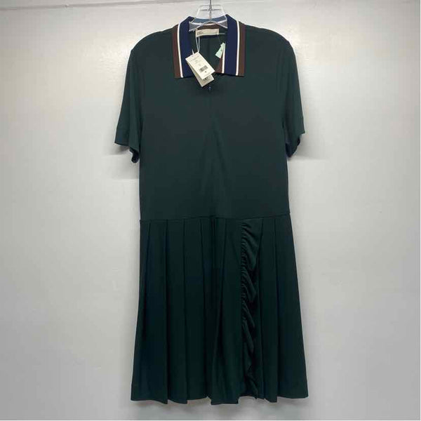 Tory Burch Size Xl Women's Green Color Block Short Sleeve Dress