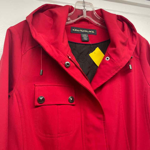 Kristen Blake Women's Size S Red Solid Zip Up Coat