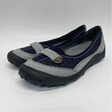 Lands' End Size 6 Women's Gray-Navy Patchwork Mary Jane Shoes