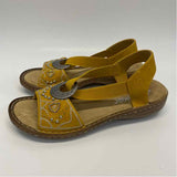 Rieker Size 39-8.5 Women's Mustard Beaded Slingback Sandals