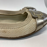 Anne Klein Size 7 Women's Beige Shimmer Ballet Flats Shoes