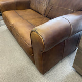 Brown Leather Loveseat