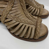 Freebird by Steven Size 6 Women's Beige Distressed Open Toe Shoes