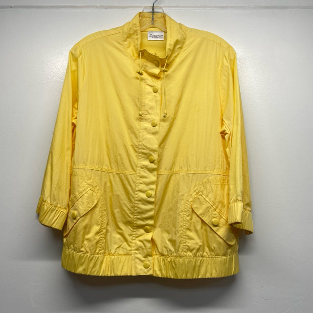 Zenergy By Chico's Size 1-M Women's Yellow Solid Jacket Activewear Top