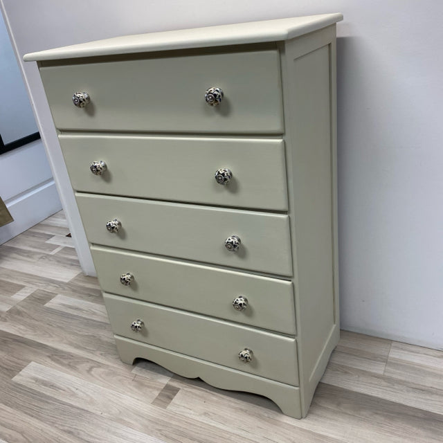 Thayer White Wood Solid 5 Drawer Chest of Drawers