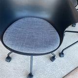 On Wheels Black Plastic Chair