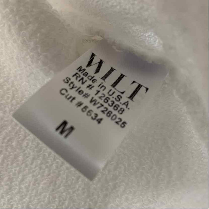 Wilt Size M Women's White Solid Pullover Long Sleeve Top