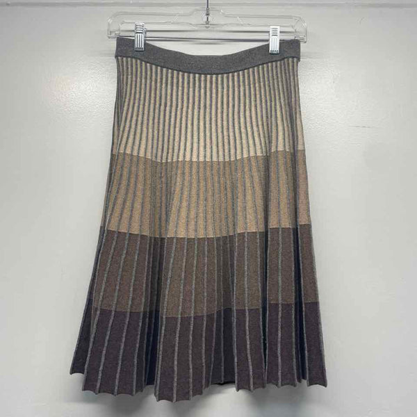 Andre Maurice Cashmere Size M-L Women's Tan-Brown Color Block A Line Skirt