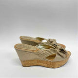 Guess Size 8 Women's Gold Shimmer Wedge Sandals
