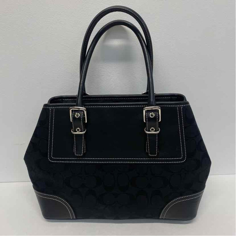 Coach Black Canvas Monogram Shoulder Handbag