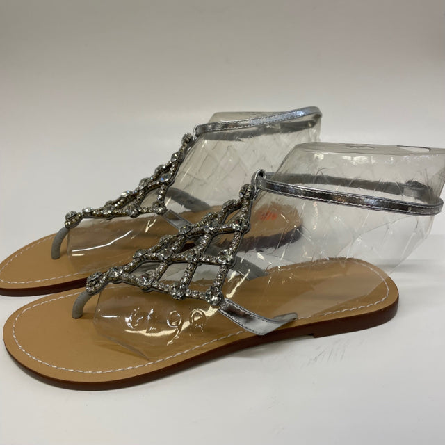 Unbranded Size 8.5 Women's Silver Beaded Flats-Camel Toe Sandals