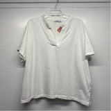 Mersea Size OS-XL Women's White Solid T-Shirt Short Sleeve Top