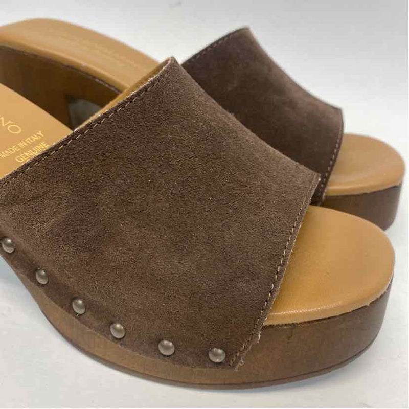 Verderosmarino Size 40-9 Women's Brown Solid Heel Sandals