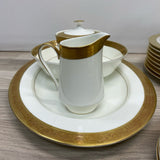 Mikasa Gold-White Bone China Dinnerware w Gold Encrusted Band