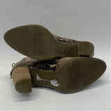 Anne Klein Size 7.5 Women's Beige-Brown Animal Print Ankle Booties