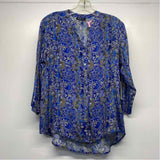 APNY Size S Women's Blue-Multi Pattern Button Up Shirt